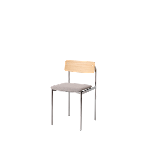 Moebe Offset -ruokapöydän tuoli, verhoiltu kromi/öljytty tammi/Re-Wool 128