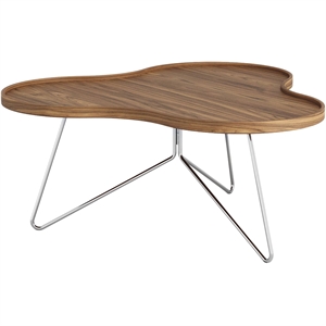 Swedese Flower Mono -sohvapöytä 90x39 kromi/pähkinä