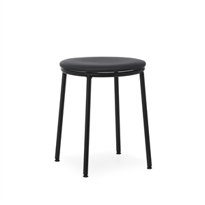 Normann Copenhagen Circa Stool Leather Upholstered Black/ Black Leather 41599