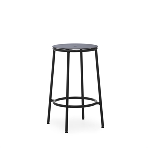 Normann Copenhagen Circa Bar Stool H65 Black/ Black Aluminum