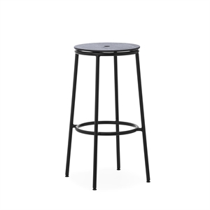 Normann Copenhagen Circa Bar Stool H75 Black/ Black Oak