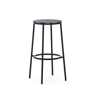 Normann Copenhagen Circa Bar Stool H75 Black/ Black Aluminum