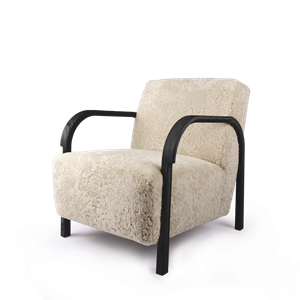 Mazo ARCH Armchair Black-stained Oak/Sheepskin Moonlight