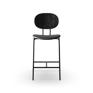 Sibast Furniture Piet Hein Barstool musta Musta tammi ja musta nahka