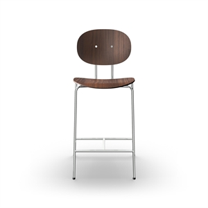 Sibast Furniture Piet Hein Bar Stool Chrome Walnut