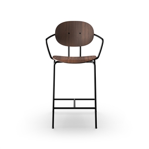 Sibast Furniture Piet Hein Barstool Musta käsinojilla Walnut