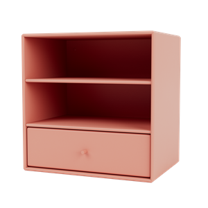 Montana Mini 1005 Bookcase with Drawer Rhubarb