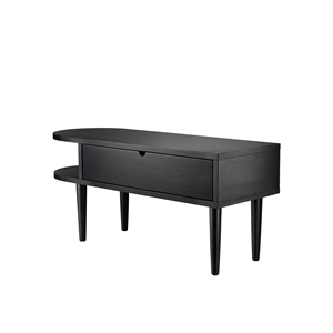 FDB Furniture F24 Radius Bench 90 cm Black Oak