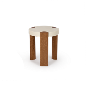 Mazo Fer Side Table Ø45 White/ Oak