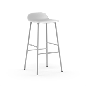 Normann Copenhagen Form Bar Stool H75 cm White/ White Steel