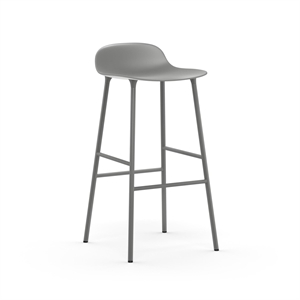 Normann Copenhagen Form Bar Stool H75 cm Gray/ Gray Steel