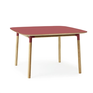 Normann Copenhagen Form ruokapöytä 120 x 120 cm punainen/tammi