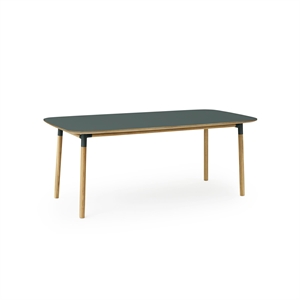 Normann Copenhagen Form Dining Table 95 x 200 cm Green/ Oak