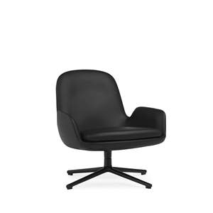 Normann Copenhagen Era Armchair Low W. Swivel Black Aluminum/ Black Leather 41599