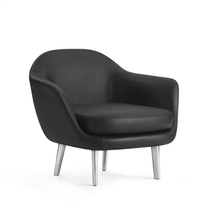 Normann Copenhagen Sum Armchair Aluminum/ Black Leather