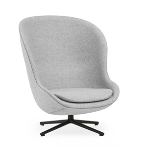 Normann Copenhagen Hyg Armchair with Swivel Frame High Black Aluminum/ Gray LDS16