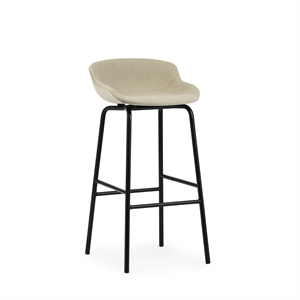 Normann Copenhagen Hyg Bar Stool H75 Upholstered Black Steel/Main Line Flax MLF20