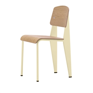 Vitra Standard -ruokailutuoli Prouvé Blanc Colombe/tammi