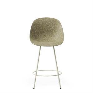 Normann Copenhagen Matt Barstool With Back 65 cm Cream/ Steel/Seaweed