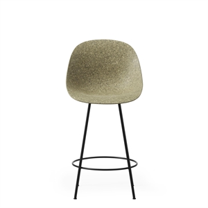 Normann Copenhagen Mat Barstool Selkänojalla 65 cm Musta/teräs/merilevä