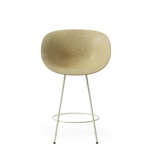 Normann Copenhagen Matt Bar Stool With Armrests 65 cm Cream/ Steel/Hemp