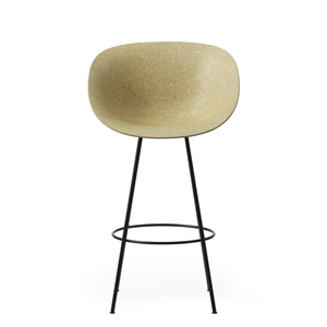 Normann Copenhagen Matt Bar Stool With Armrests 65 cm Black/Steel/Hemp