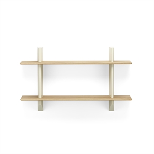 Vitra Rayonnage Mural Shelving Prouvé Blanc Colombe/Oak