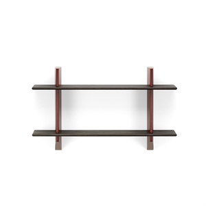 Vitra Rayonnage Mural Bookcase Japanese Red/ Dark Oak