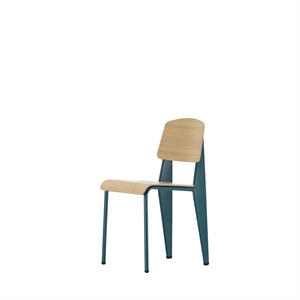 Vitra Standard -ruokailutuoli Prouvé Bleu -dynastia/tammi