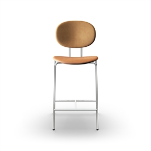 Sibast Furniture Piet Hein Barstool Chrome Cognac Leather