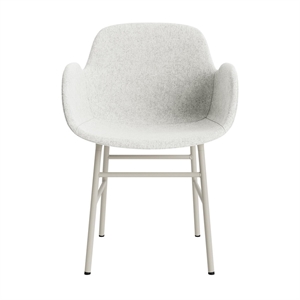 Normann Copenhagen Form Dining Chair With Armrests Upholstered Group 5 Light Gray/Steel