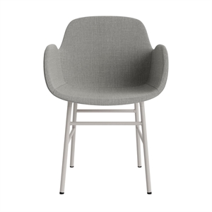 Normann Copenhagen Form Dining Chair With Armrests Upholstered Group 2 Warm Gray/ Steel