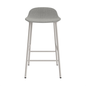 Normann Copenhagen Form Bar Stool 65 cm Upholstered Group 2 Warm Gray/ Steel