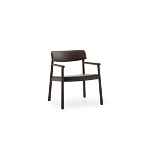 Normann Copenhagen Timb -nojatuoli, verhoiltu ruskea/suklaanvärinen nahka