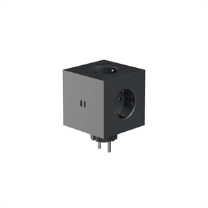 Avolt Square 2 Socket Stockholm Black