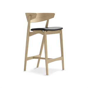 Sibast Furniture No 7 Bar Stool Soap-treated Oak and Black Leather