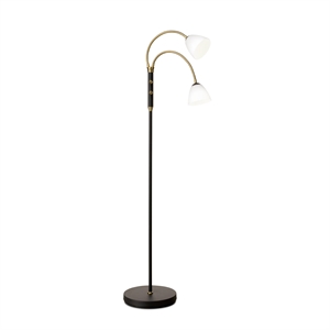 Halo Design Lucid -lattiavalaisin, 2-haarainen LED, Opaali, Antiikki