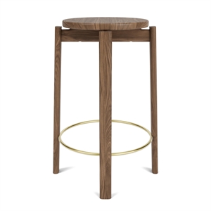 Audo Passage Bar Stool H75 Walnut/ Brass