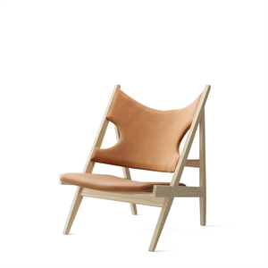 Audo Knitting Armchair Upholstered Natural Oak/Dunes Cognac