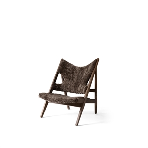 Audo Knitting Armchair Dark Stained Oak/Sheepskin Curly