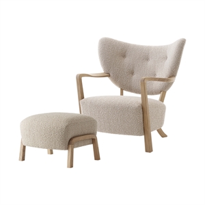 &Tradition Wulff ATD2 Armchair Karakorum 003/Oak Incl. ATD3 Pouf