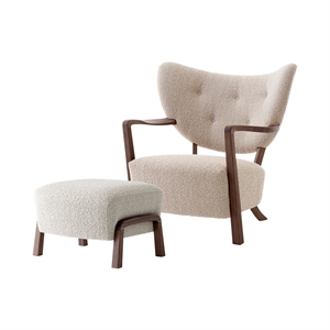 &Tradition Wulff ATD2 Armchair Karakorum 003/Walnut Incl. ATD3 Pouf