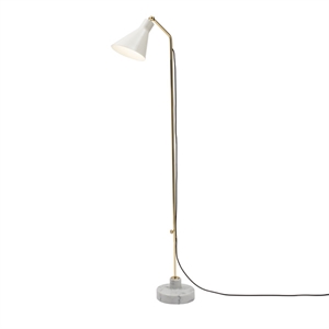 TATO Alzabile Floor Lamp White/Brass & White Marble