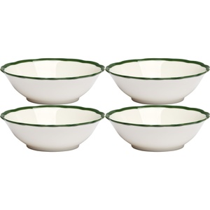 Decotique Fleur Kulho 15 cm 4 kpl setti Valkoinen/Tummanvihreä