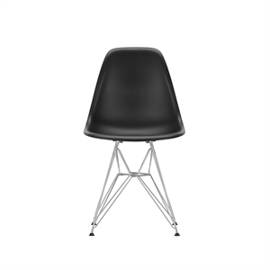 Vitra Eames muovinen DSR-ruokailutuoli syvämusta/kromi