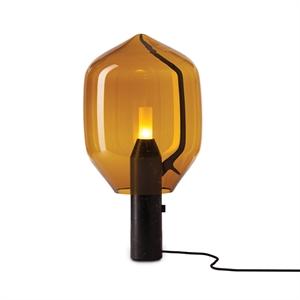 Established & Sons Lighthouse Table Lamp Amber Glass & Black Marble Base