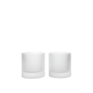Ferm Living Ripple -lasi, 2 kpl, himmeä