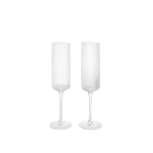 Ferm Living Ripple samppanjalasit 15cl, 2 kpl, kirkas