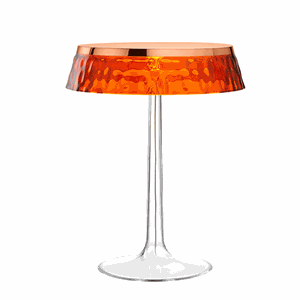 Flos Bon Jour Table Lamp Copper Frame and Amber Shade