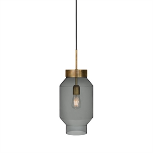 Konsthantverk Fenomen Large Pendant - Smoke-coloured Glass & Brass